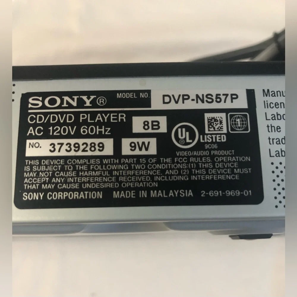 SONY CD/DVD PLAYER